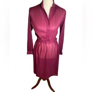 Vintage 70s Sheer Dress with Matching Belt